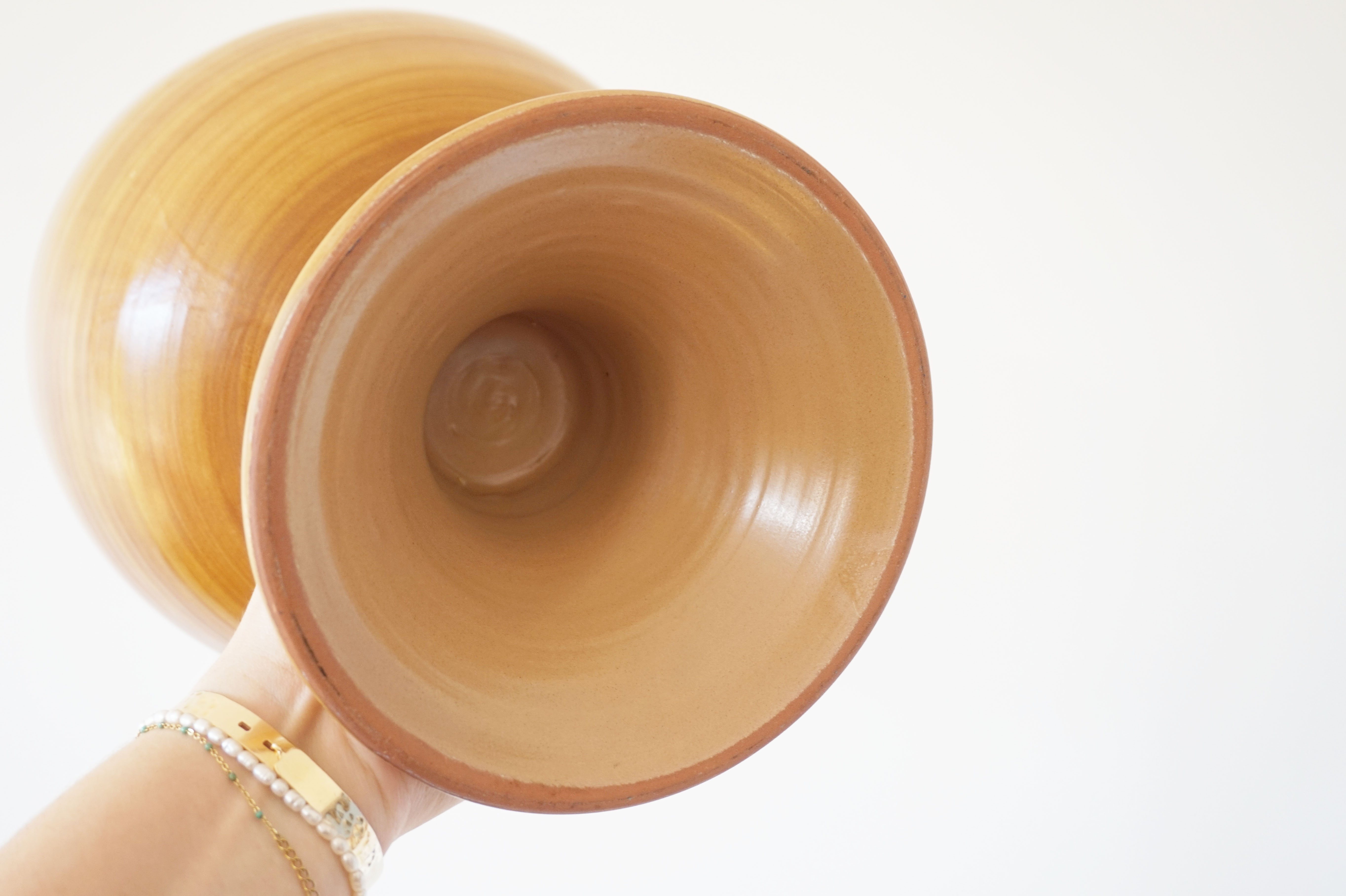 Ceramic cup imitation wood 1970