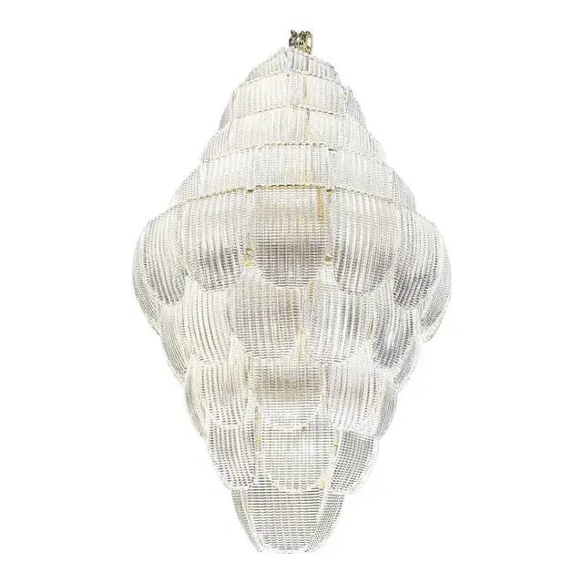 Italian Petals Murano Glass Chandelier in Transparent Diamanté Glass