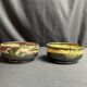 Vintage, two flamed stoneware bowls from the 20th century.