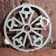 Vintage French light greenish blue cast iron table mat