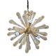 Murano Glass Sputnik Chandelier Featuring Gold Air Drops and Brushed Metal