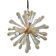 Murano Glass Sputnik Chandelier Featuring Gold Air Drops and Brushed Metal
