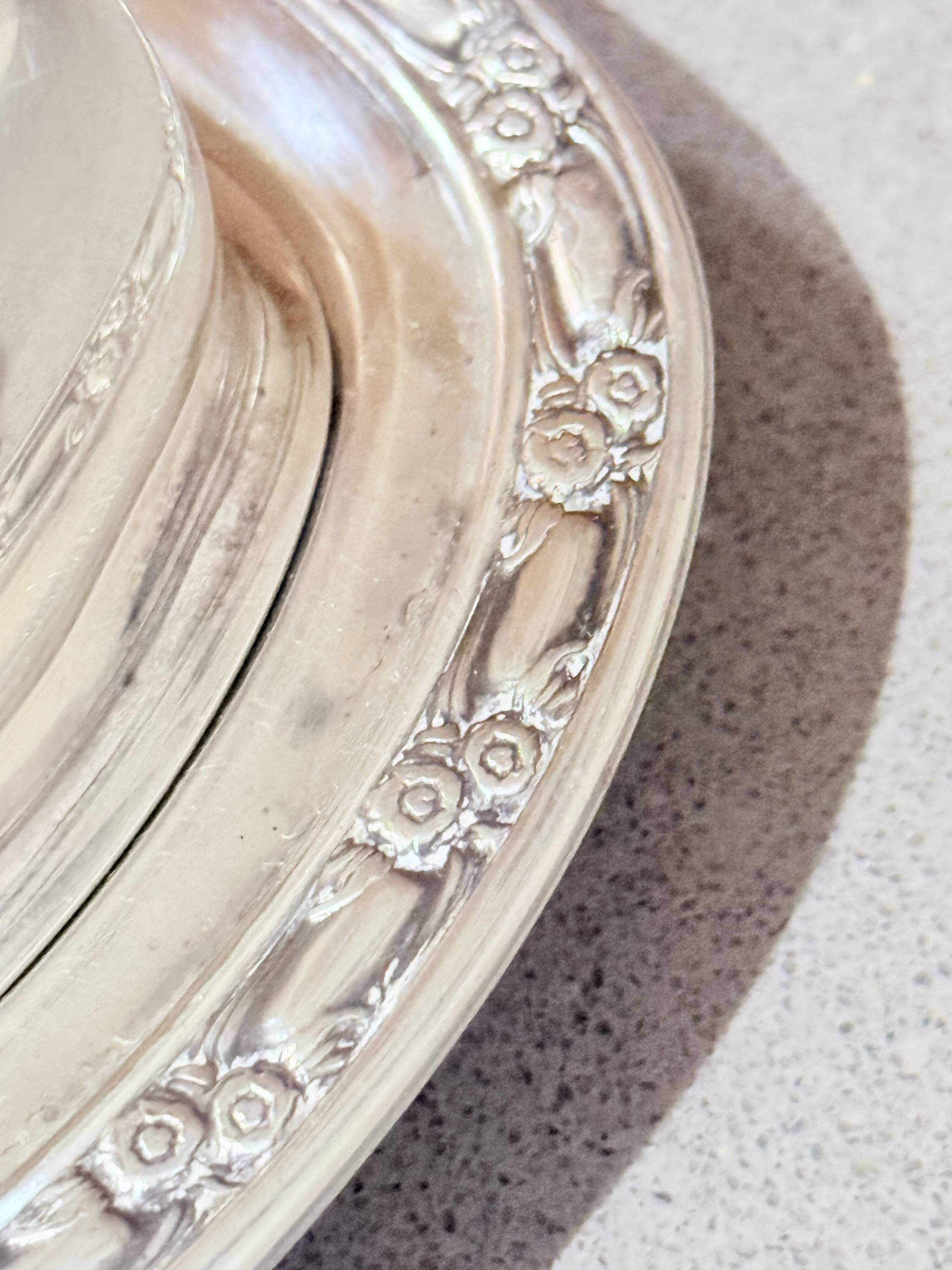 Antique Silver Plated Butter Dish Domed Lid, Vintage English Covered Butter Dish