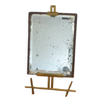 Table mirror on a brass easel