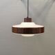 Danish space age hanging lamp, from the 80s, made of lacquered aluminum and acrylic plastic