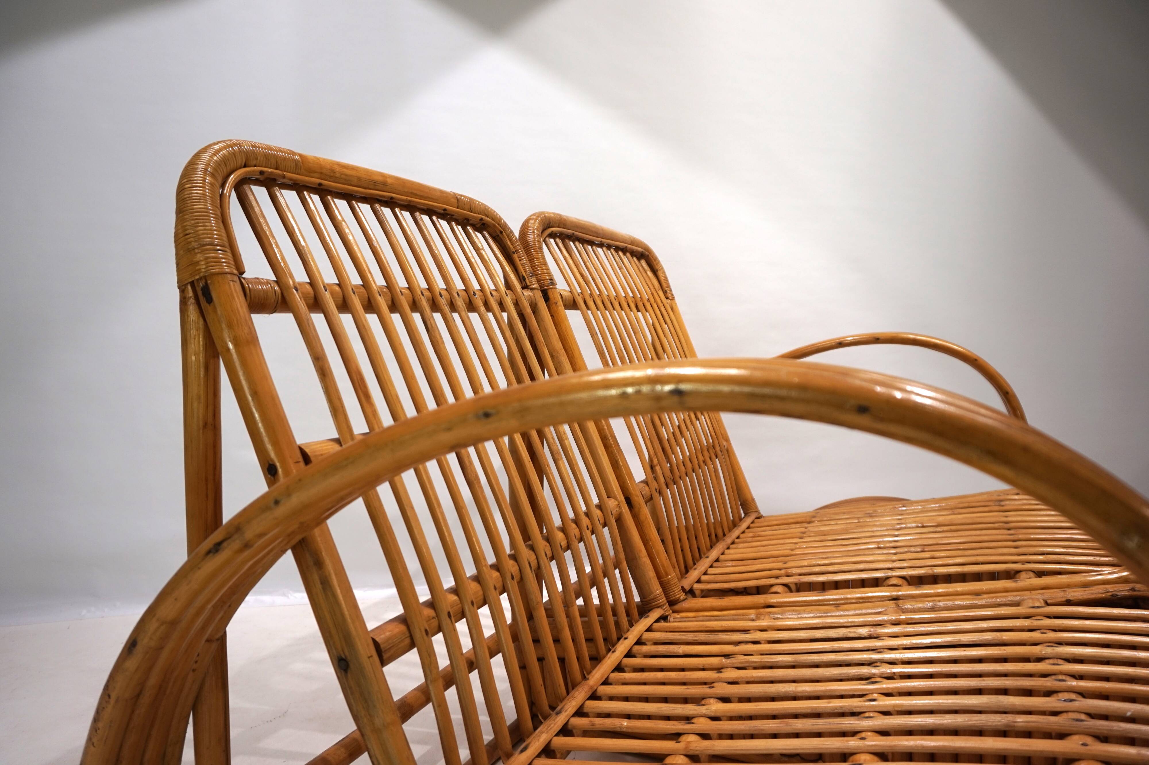 Canapé deux places en rotin design Paul Frankl, 1940