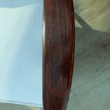 Scandinavian armchair snow white boucle dark walnut wood colour design by Chierowski 366 model