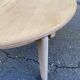 Scandinavian round extendable dining table stripped in oak 1980