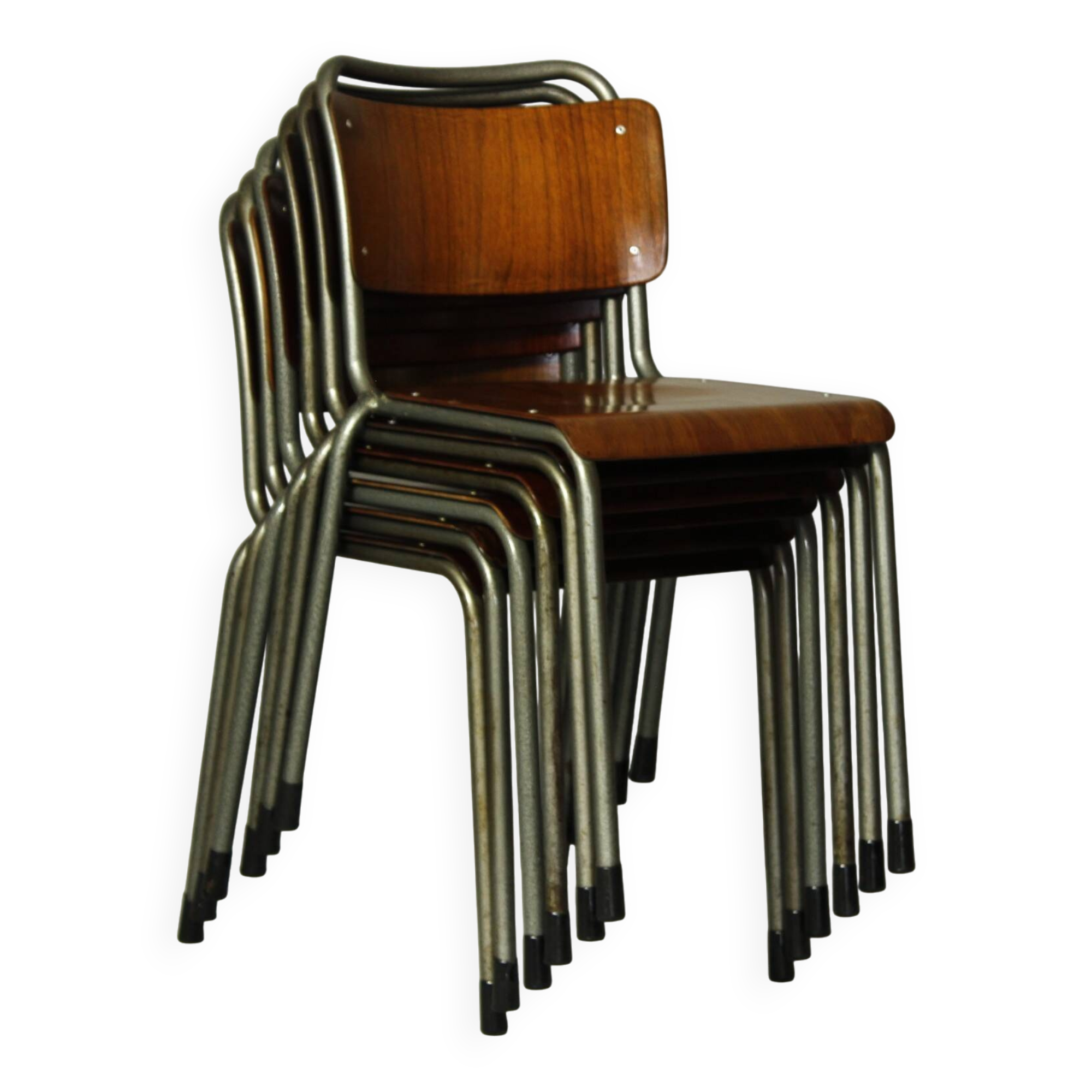 Model 106 Chairs by W. H. Gispen for Delft, 1950s, Set of 6