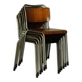 Model 106 Chairs by W. H. Gispen for Delft, 1950s, Set of 6