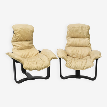 Paire de fauteuils vintage par Ingmar Relling (1920 - 2002) Édition Westnofa des années 1970