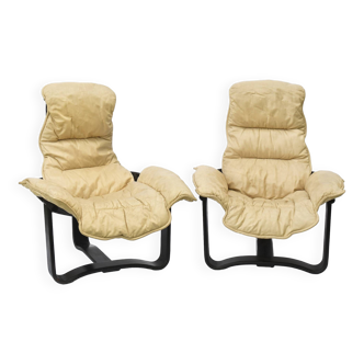 Pair of vintage armchairs by Ingmar Relling (1920 - 2002) Westnofa edition from the 1970s