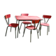 Table and its four chairs in Red formica