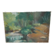 Landscape painting oil on canvas river 55 X 38cm