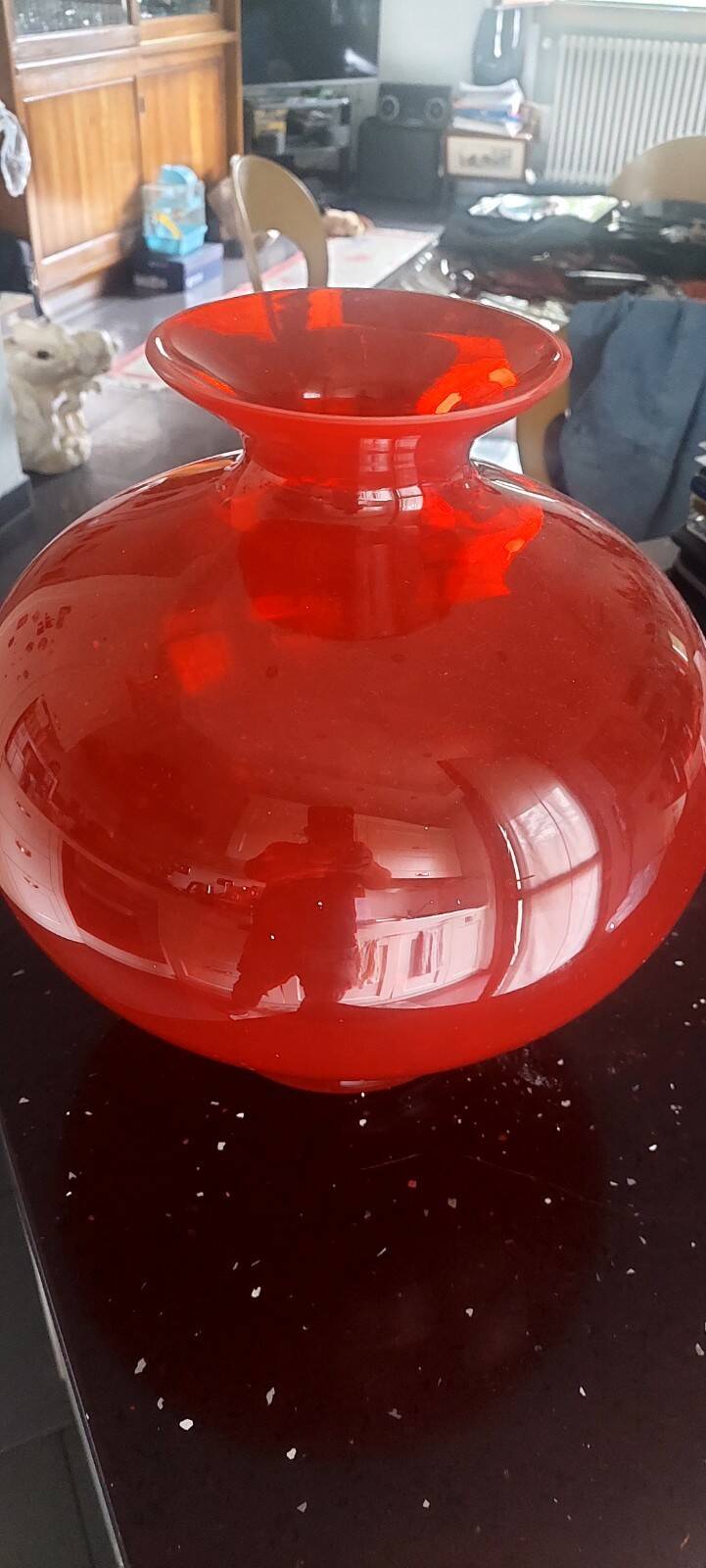 Large blown glass vase Onlylux 30 cm Italian design