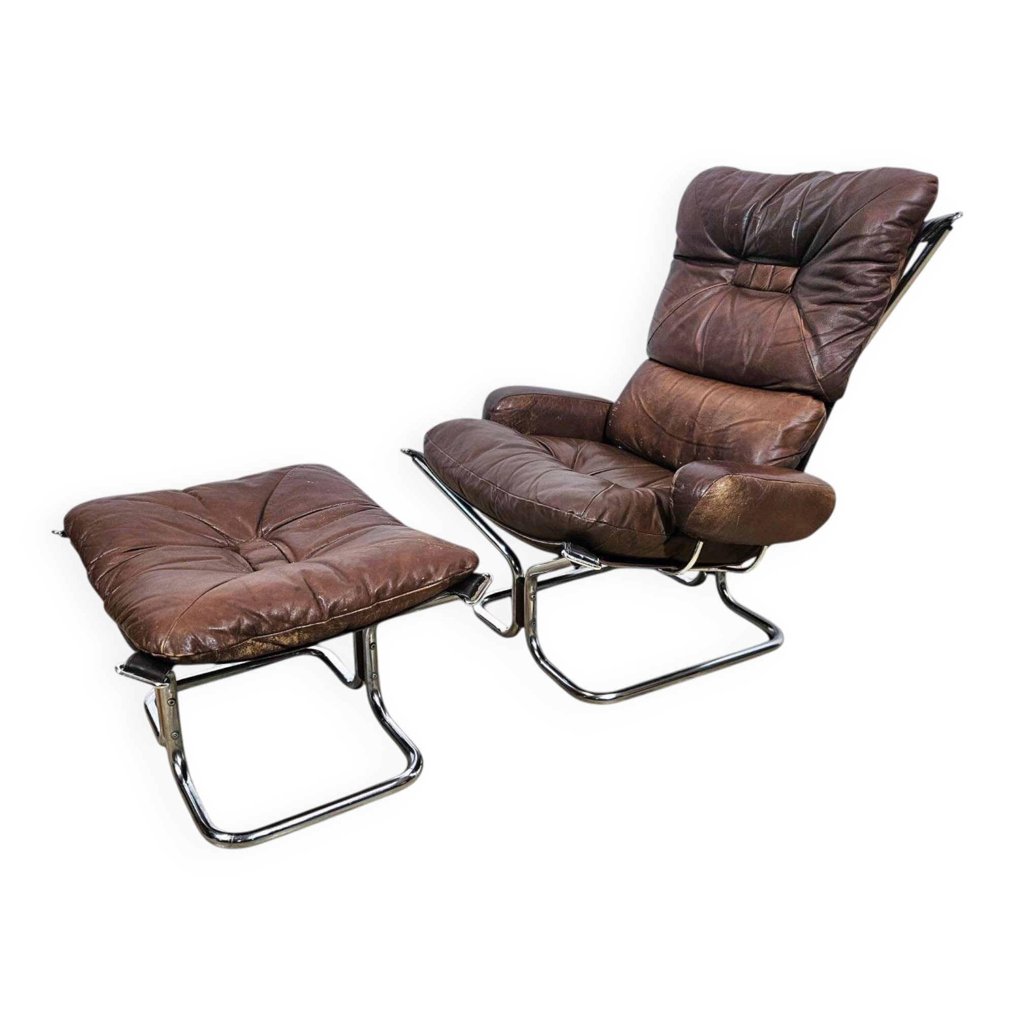 Armchair with footstool, Westnofa, "Wing Chair and foot stool", designed by