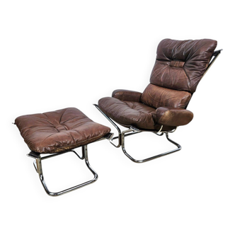 Armchair with footstool, Westnofa, "Wing Chair and foot stool", designed by