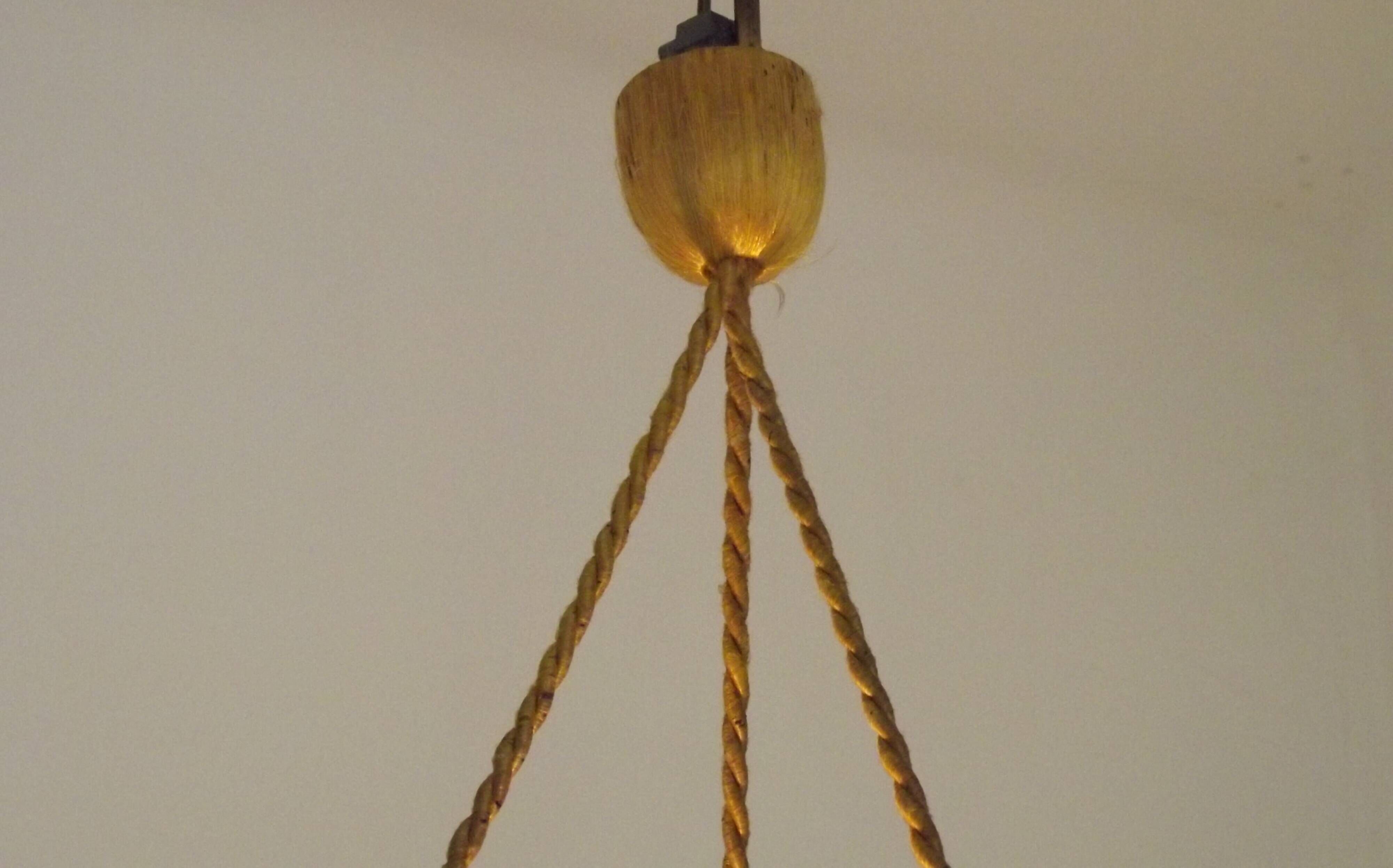 French Vintage Art Deco Style Hanging Ceiling Light – Clichy Glass Shade