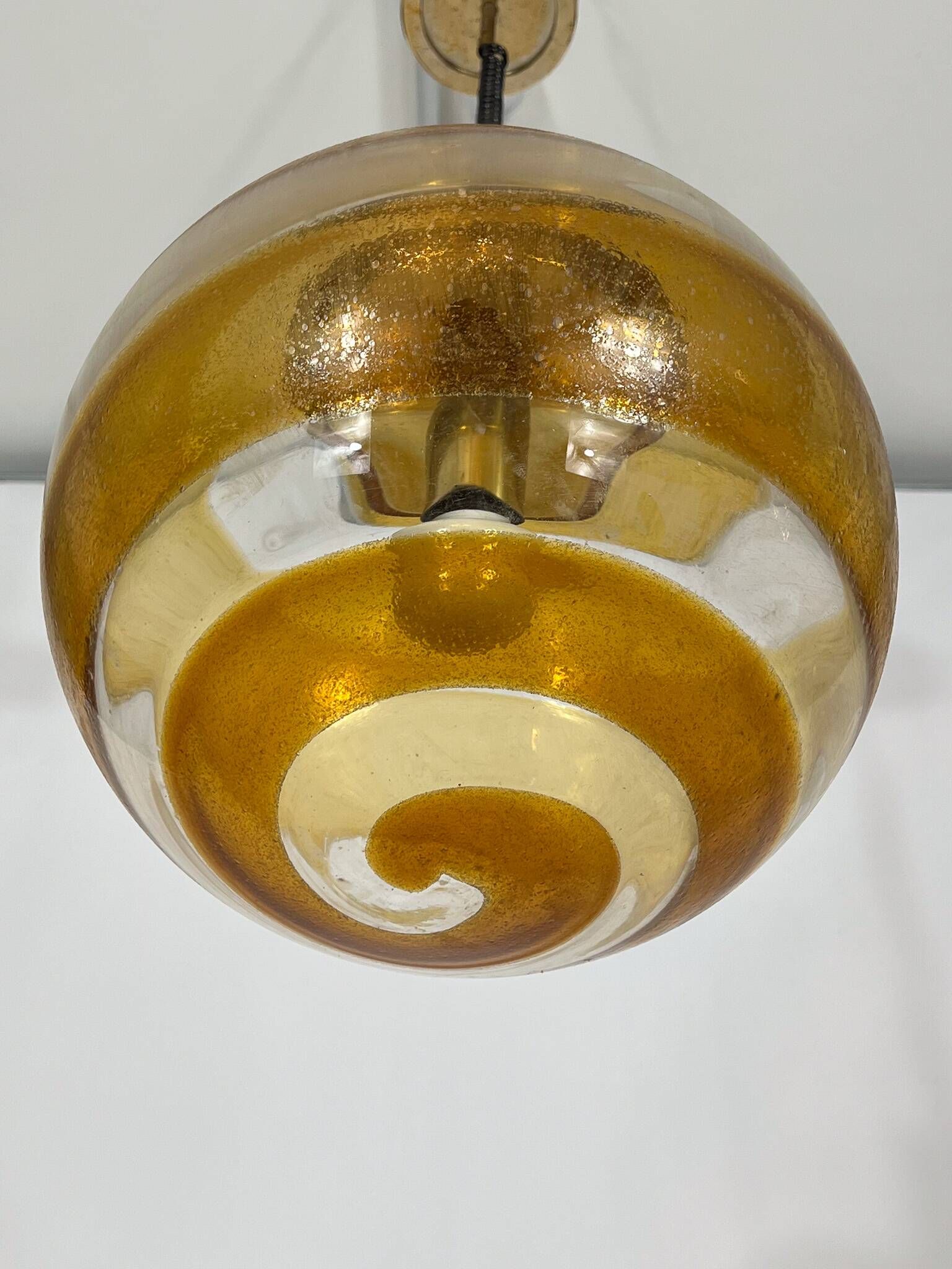 Mid-century Italian Murano glass sphere pendant lamp from 60s