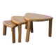 Vintage triangular oak side nesting tables (3)