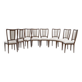 Set of 8 Osvaldo Borsani Mid-Century Modern Italian Bouclè Dining Chairs,50