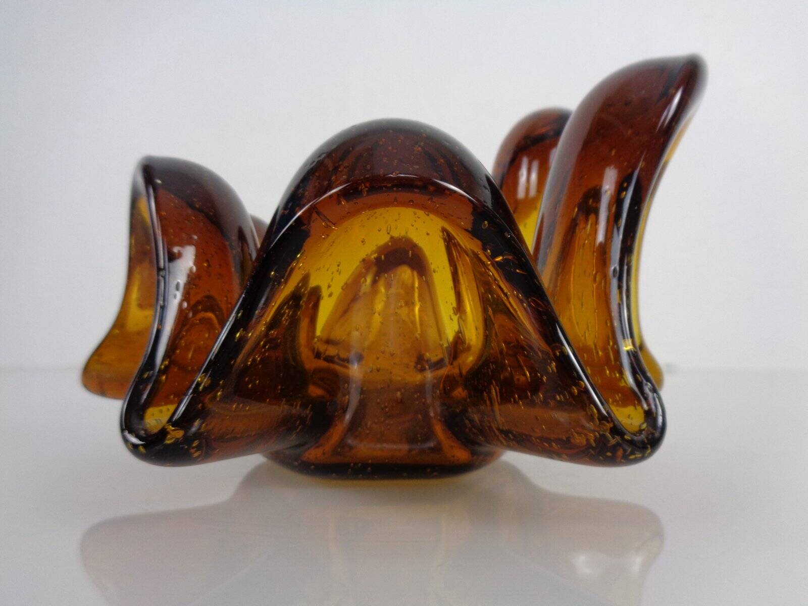 Large Murano amber glass bowl, Italy, 1960s