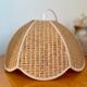 Suspension rotin vintage fleur