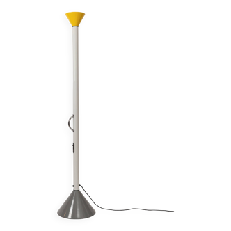 Lampadaire "Callimaco" Blanc et Jaune par Ettorre Sottsass pour Artemide, 1982