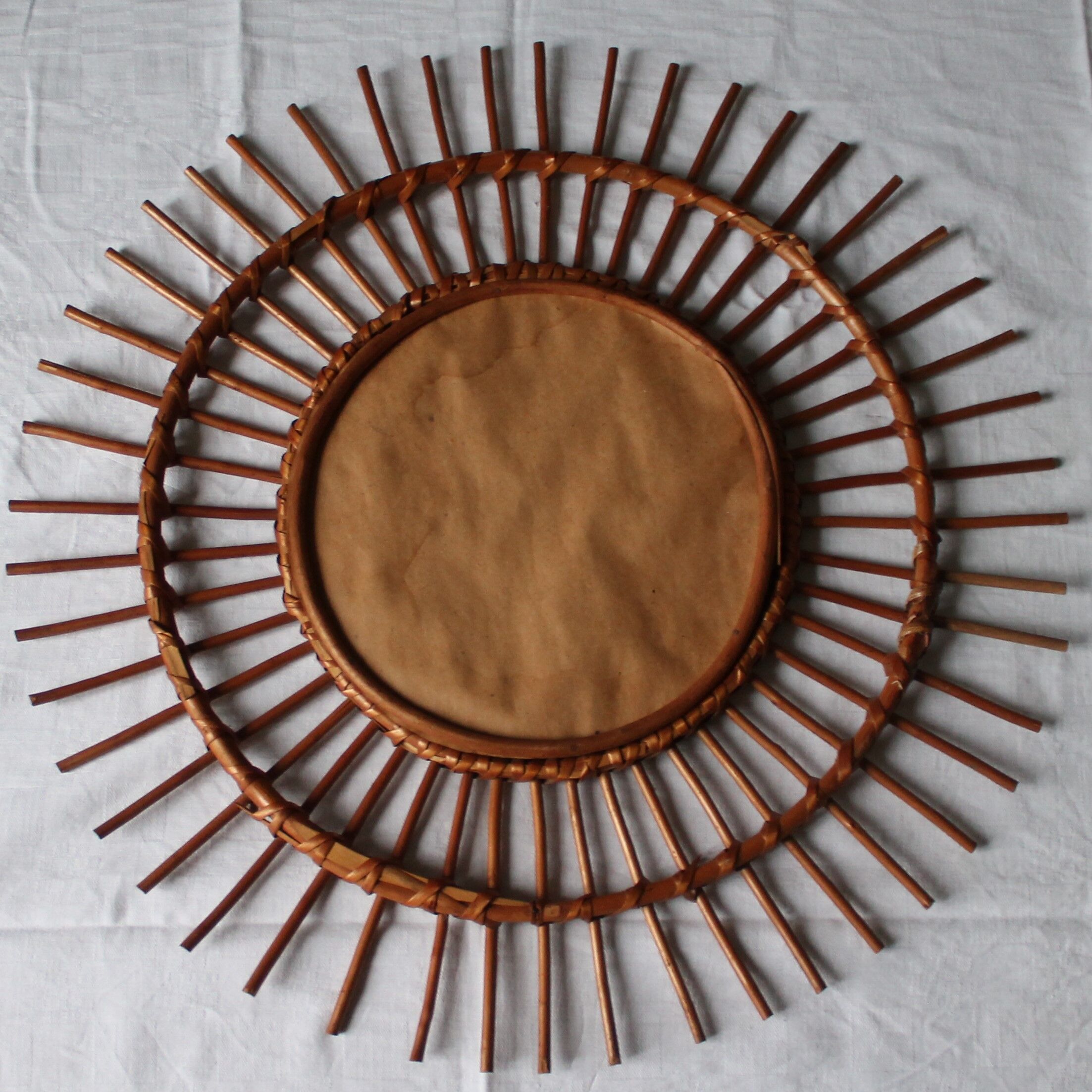 Rattan sun mirror from vintage