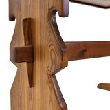 Vintage Pinewood Dining Table Desk with Drawer 60s Design