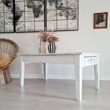Low wooden farm table