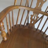 Mid century solid oak lyre-back Windsor armchair, 1960s