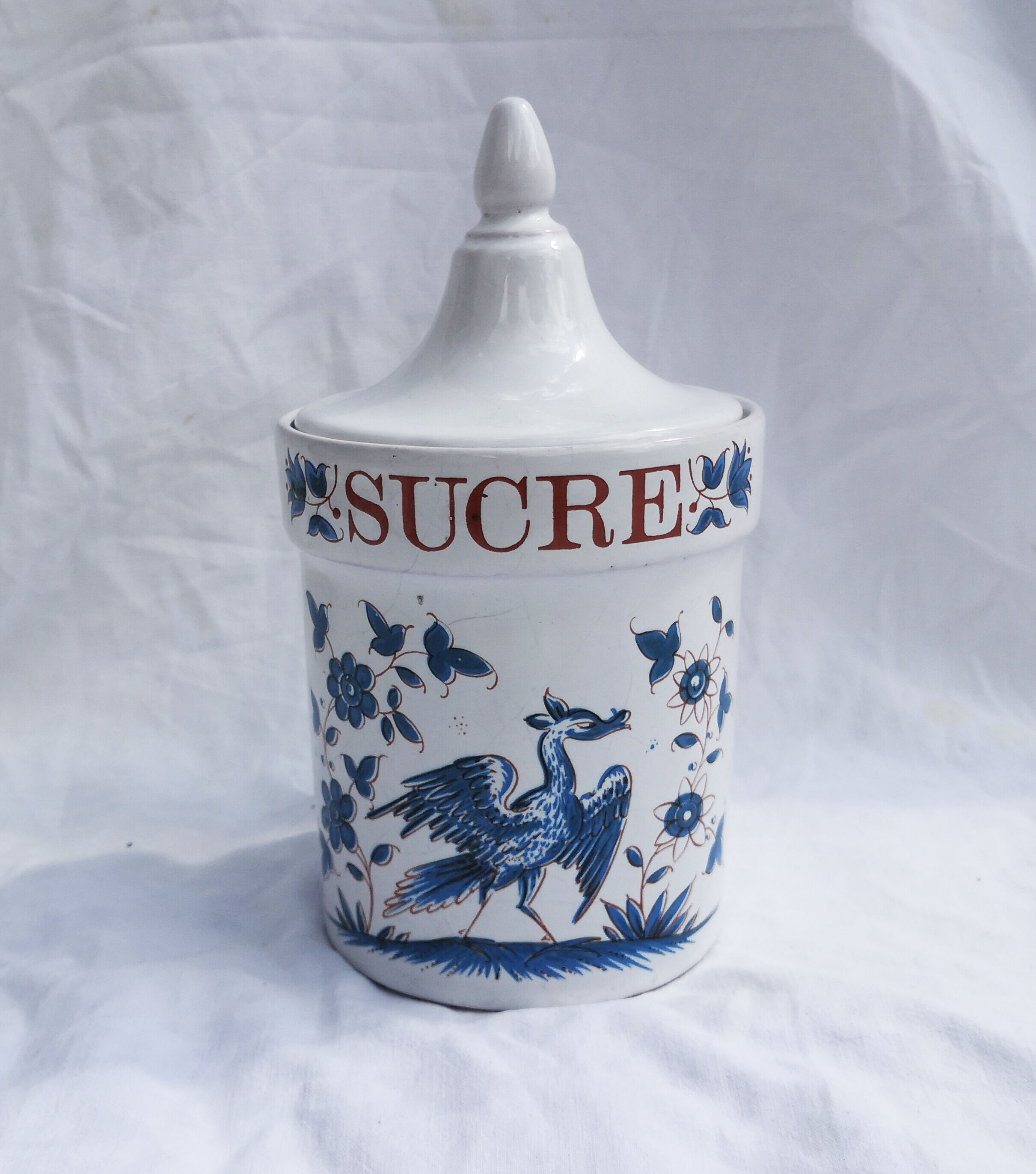 Moustiers porcelain sugar pot