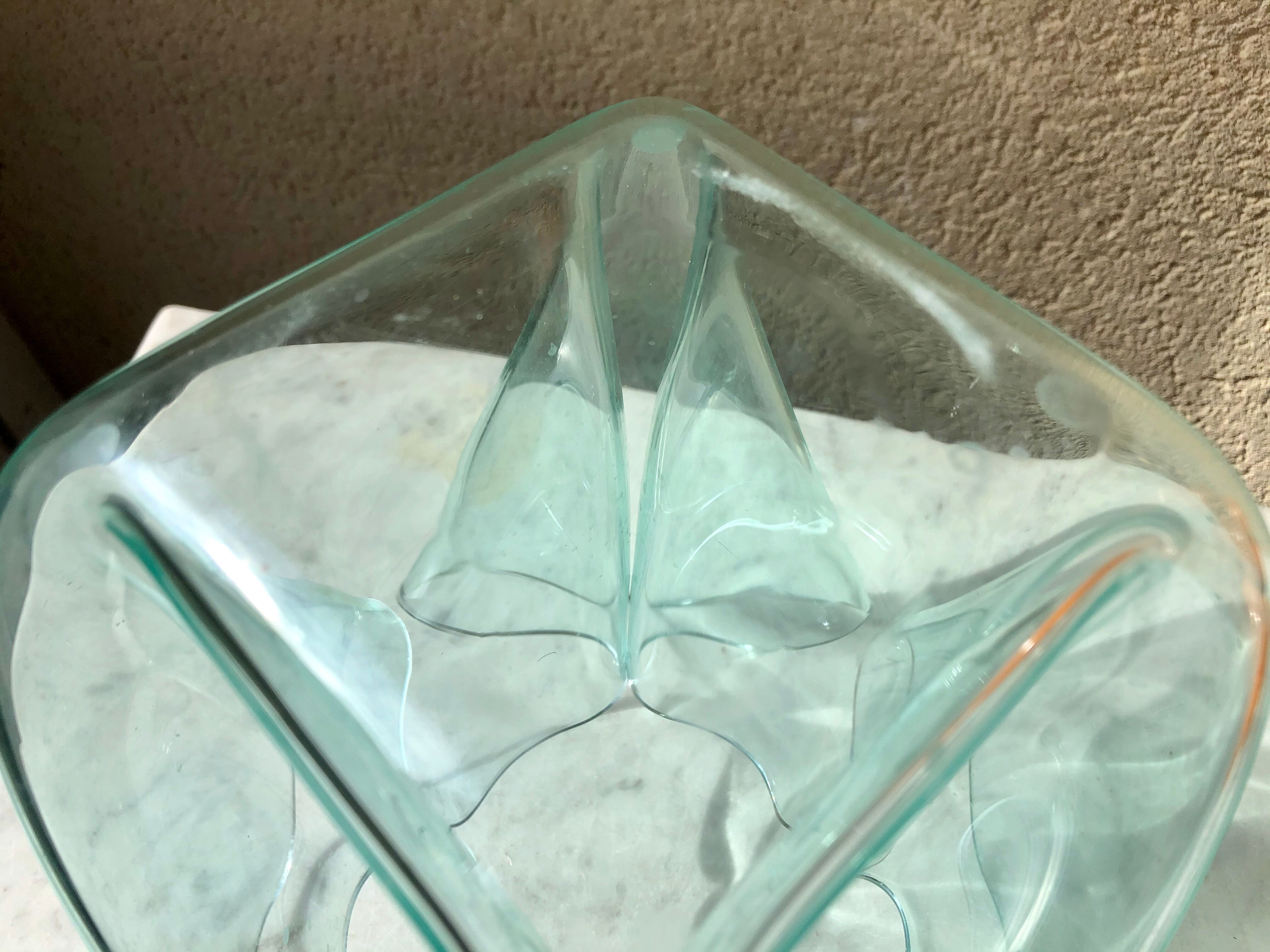 Italian handkerchief vase PMMA thermoformed edition iguzzini design Pietro Chiesa vintage 70