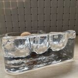 Cendrier à pipe vintage en verre moulé