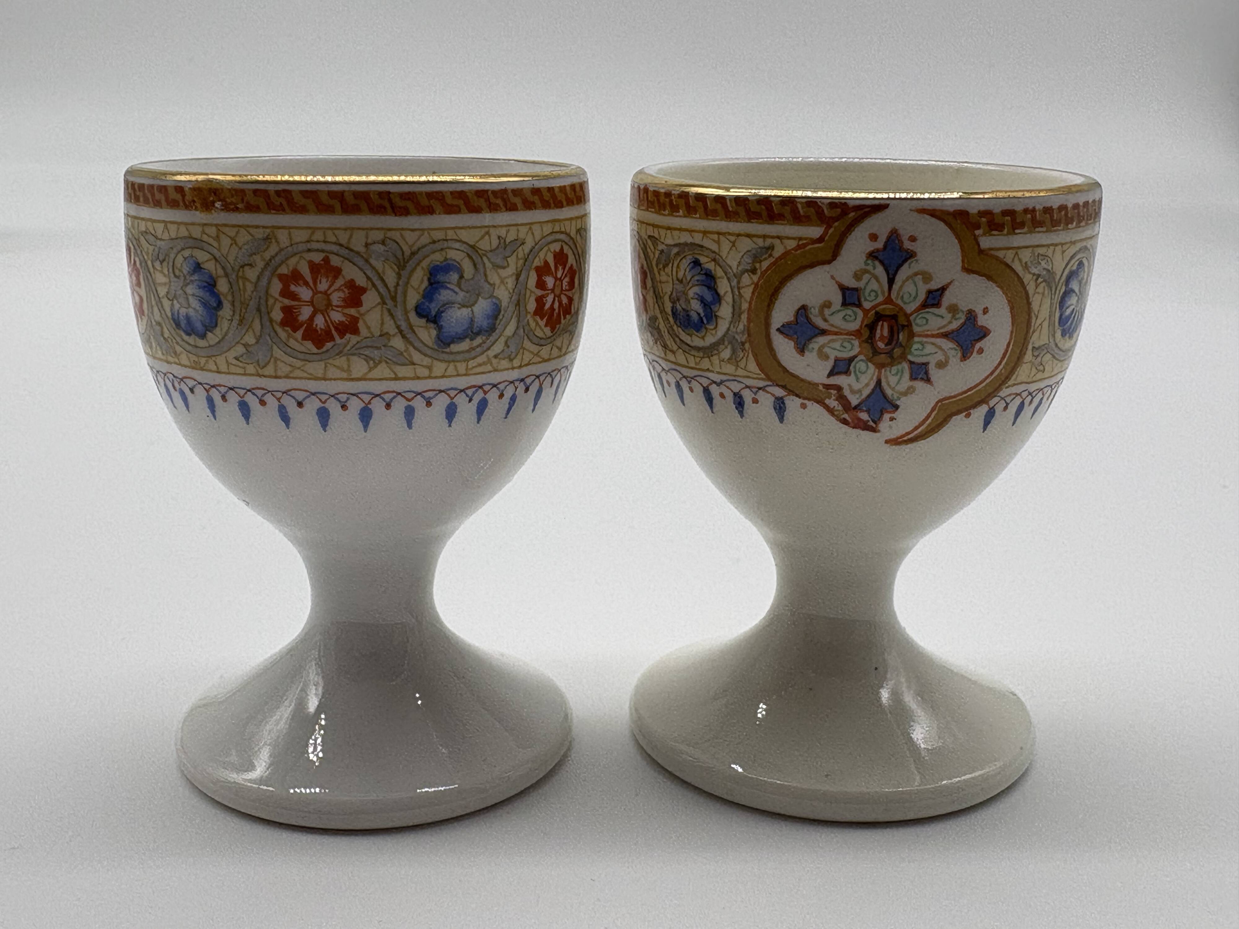 Service for Egg Cups Antique Grosvenor China Persian English Porcelain