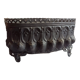 Old black iron planter