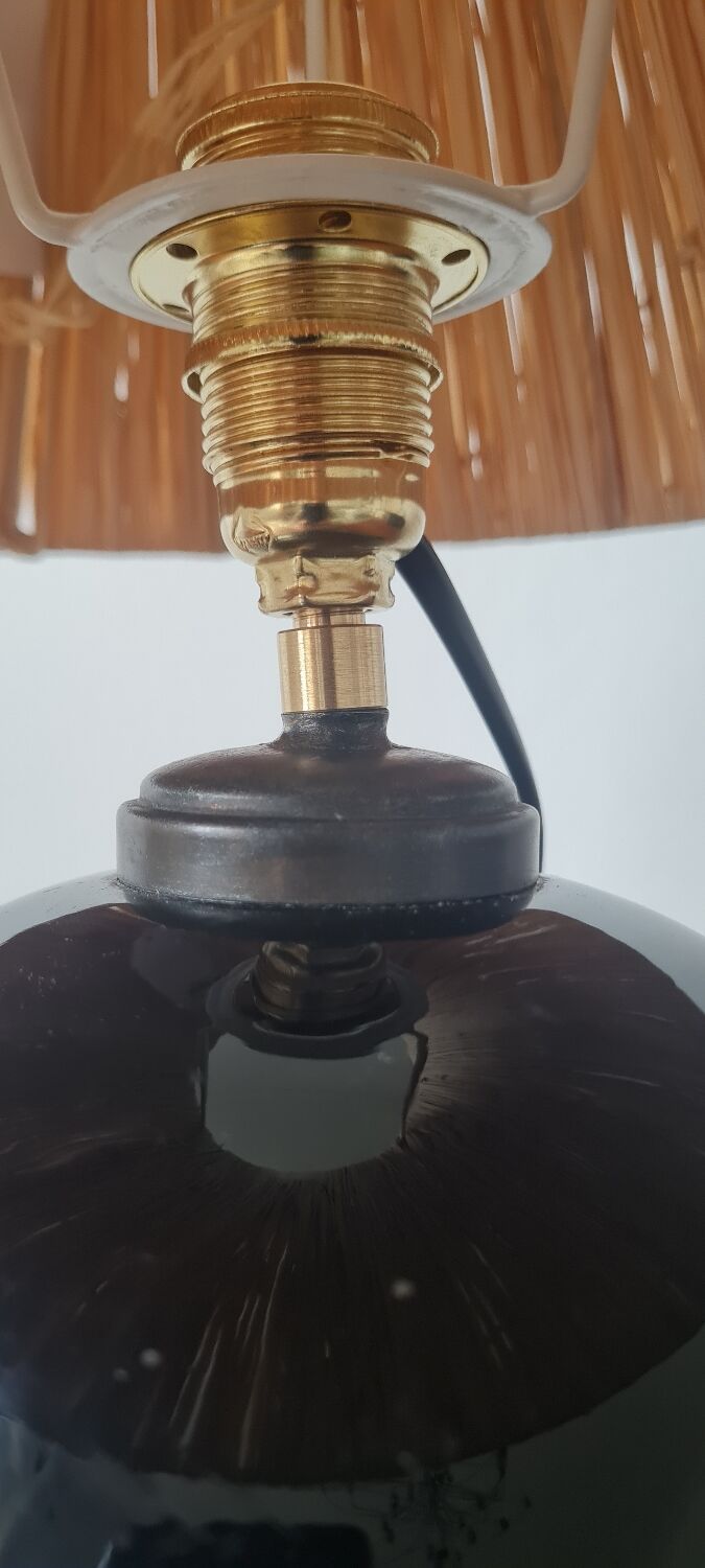 Black glass ball lamp art deco 1930