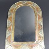 Oriental mirror in worked copper 24x15cm