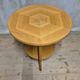Vintage round wooden coffee table with lower shelf, 20th century