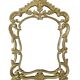 Mirror with carved and gilded wooden frame, 18th century, with scrollwork decoration.