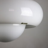 White and gold Space Age pendant lamp by Harvey Guzzini for Meblo, 1970s