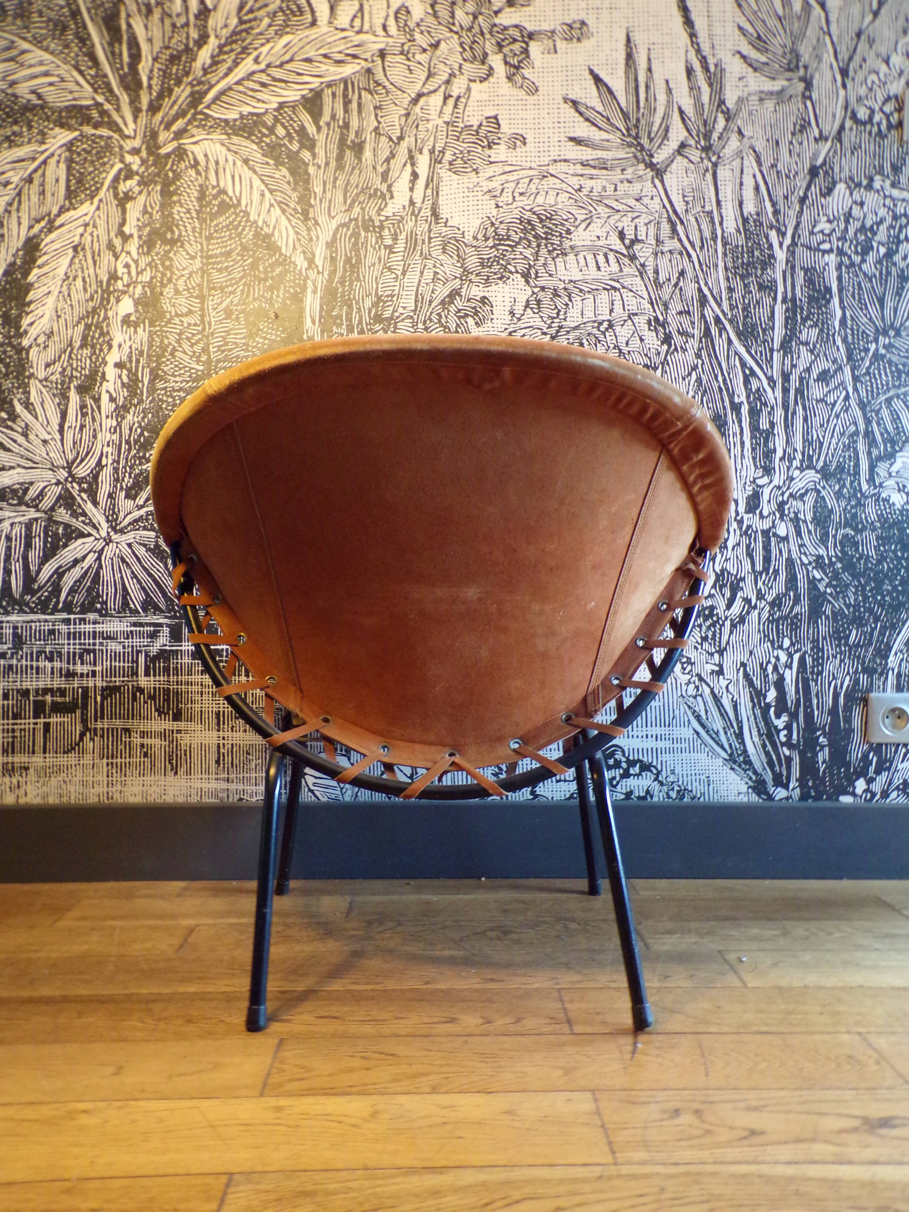 Circle armchair in suede by Lusch Erzeugnis for Lusch &Co