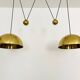 Large Adjustable Double Posa44 Brass Pendant Lamp by Florian Schulz