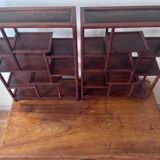 Set of 2 Asian wooden shelves