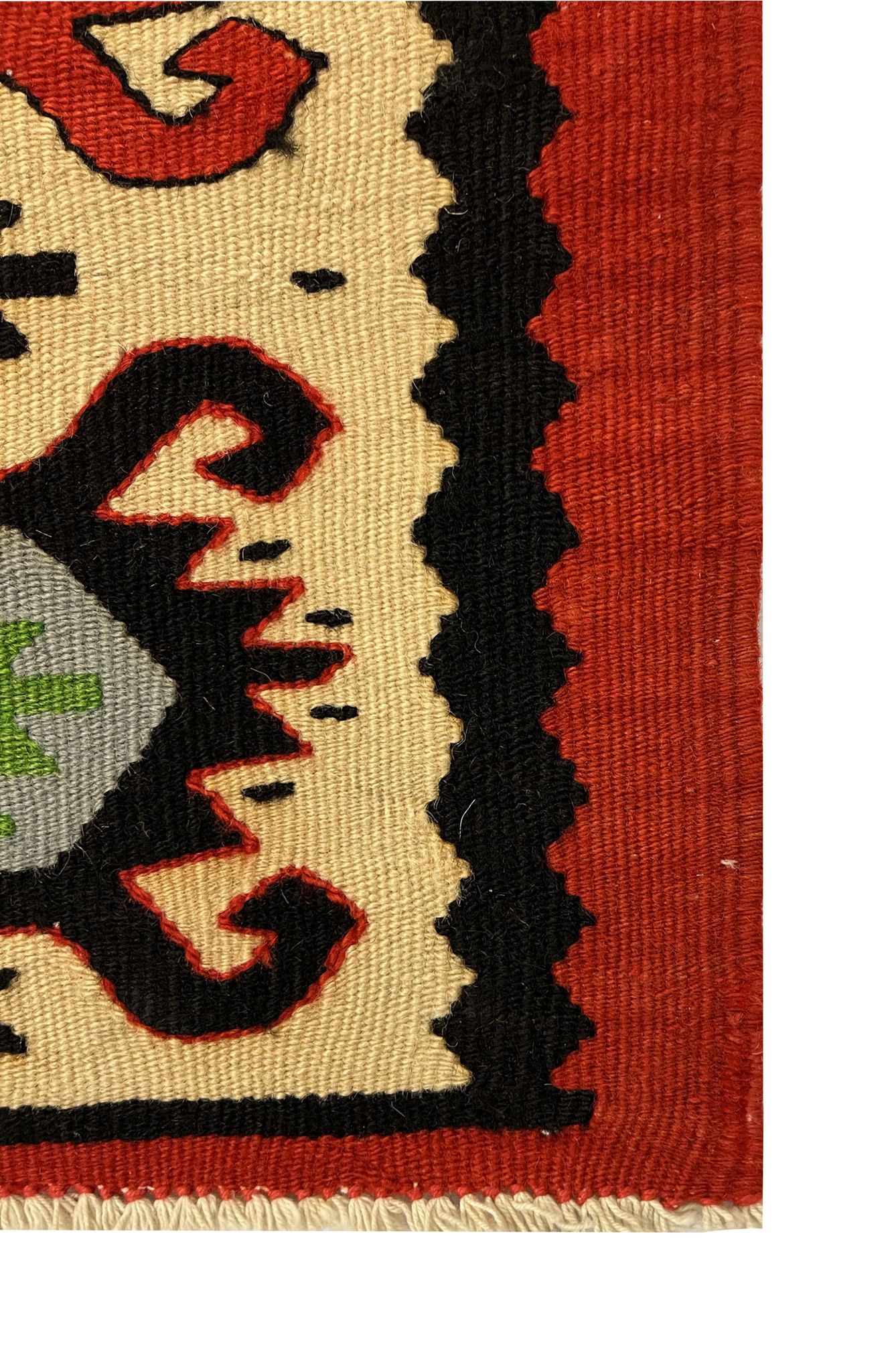 Handmade vintage runner rug red wool turkish area rug - 81x200cm
