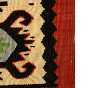 Handmade vintage runner rug red wool turkish area rug - 81x200cm