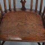 Antique set of 4 English Windsor lowback chairs with character