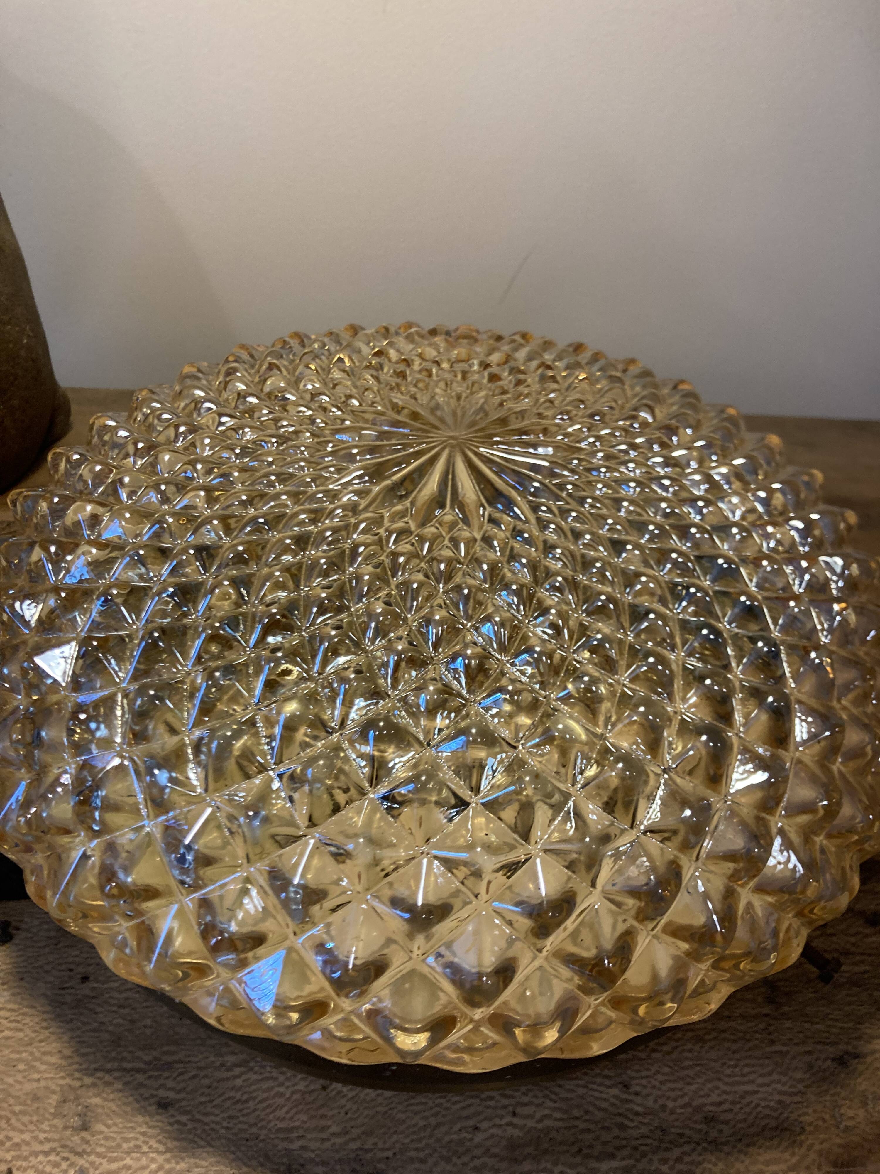 Superb wall light, glass ceiling light, vintage