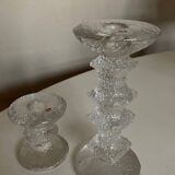 Pair of Festivo Timo Sarpaneva candlesticks 1972 for IIttala Finland